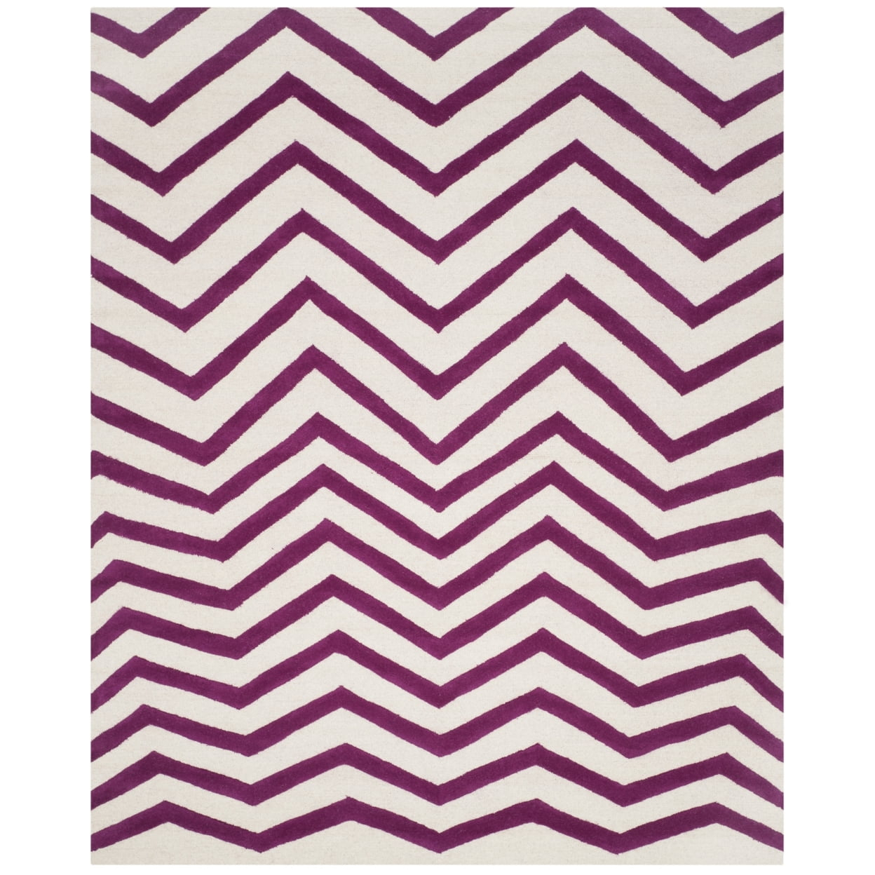 SAFAVIEH Cambridge Leon Geometric Wool Area Rug, Ivory/Fuchsia, 2' x 3'