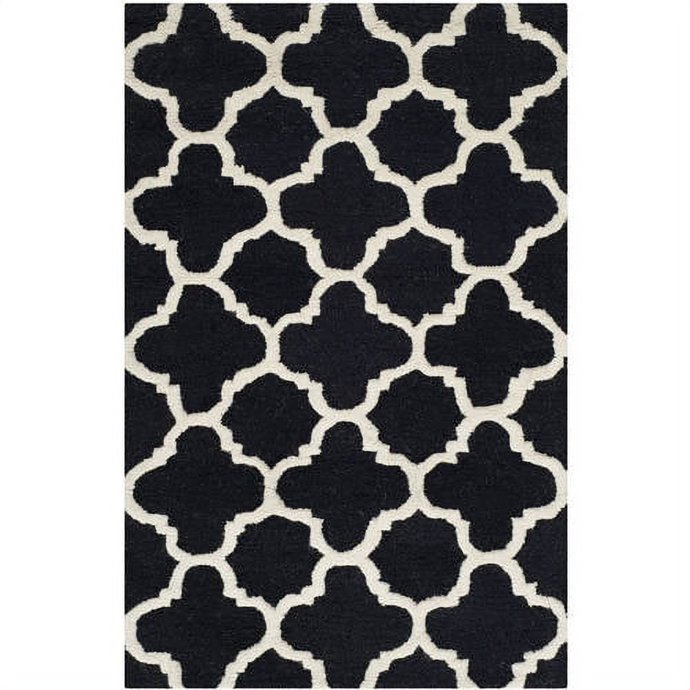 SAFAVIEH Cambridge Leonard Geometric Wool Area Rug, Black/Ivory, 2' x 3'