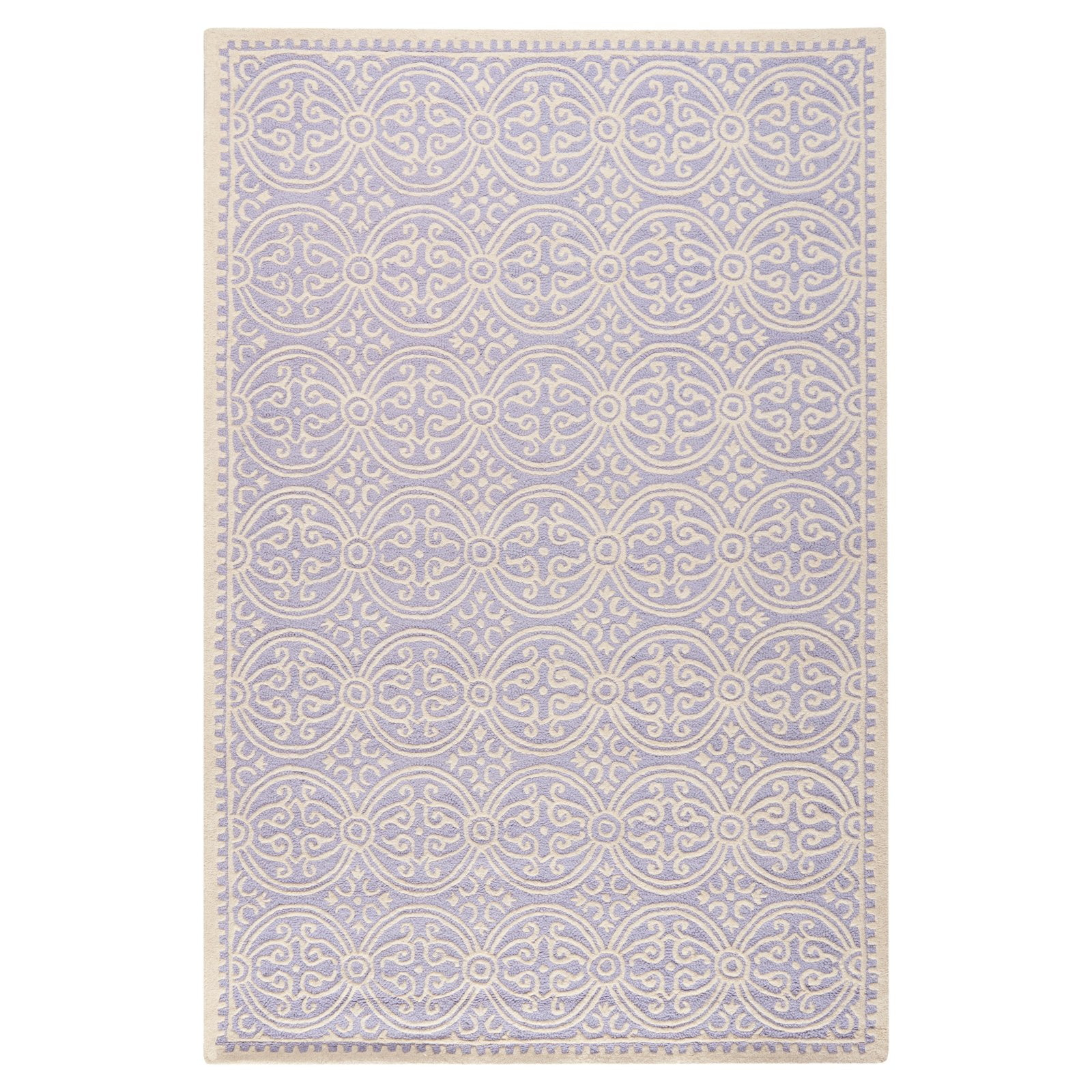 SAFAVIEH Cambridge Leslie Geometric Wool Area Rug, Lavender/Ivory, 3' x 5'