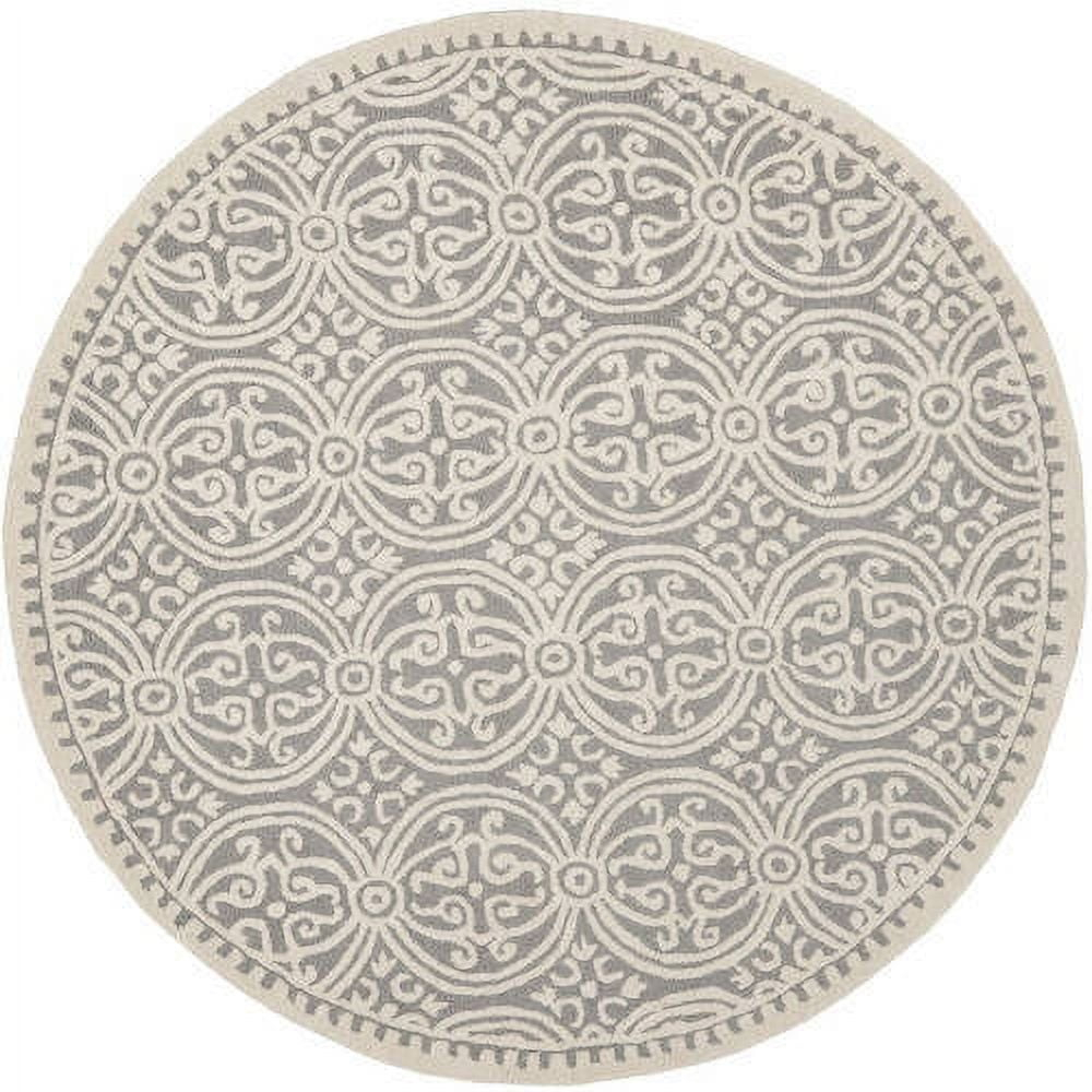 SAFAVIEH Cambridge Leslie Geometric Wool Area Rug, Silver/Ivory, 10' x 14'