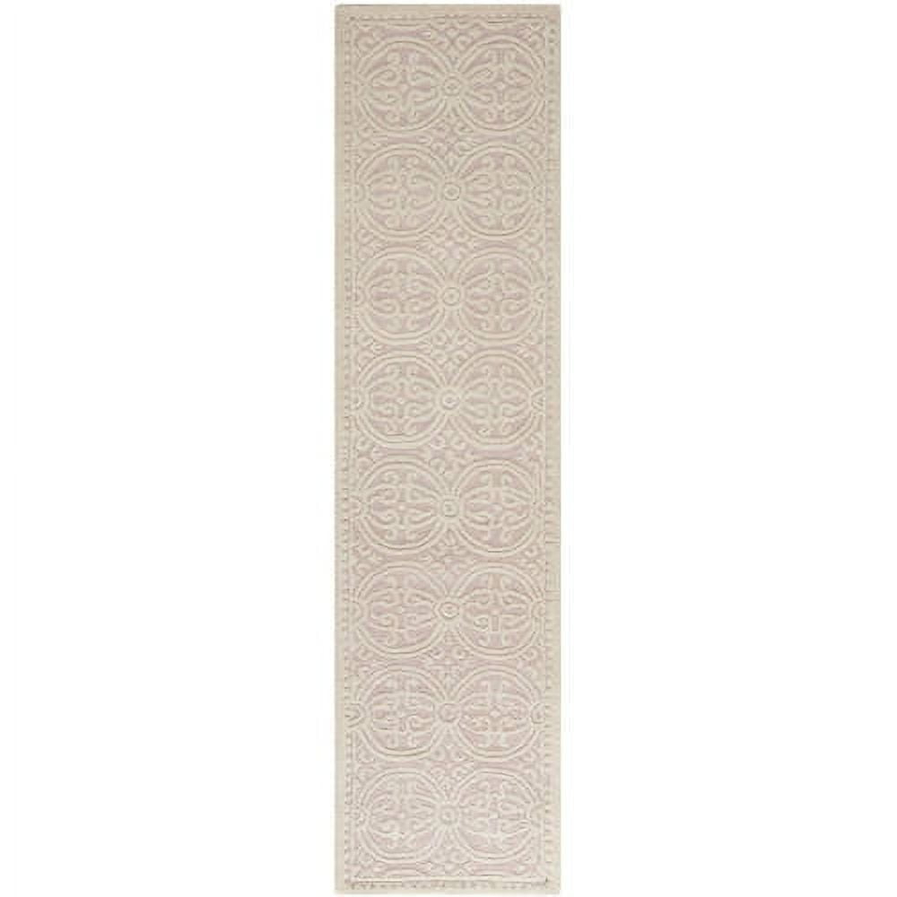 SAFAVIEH Cambridge Leslie Geometric Wool Runner Rug, Light Pink/Ivory, 2'6" x 10'