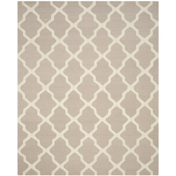 SAFAVIEH Cambridge Liam Geometric Wool Area Rug, Beige/Ivory, 10' x 10' Square