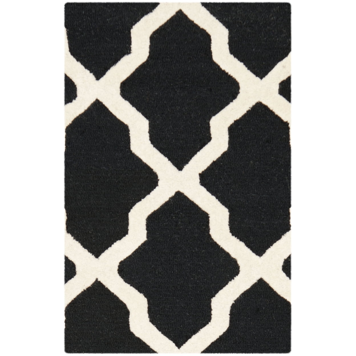 SAFAVIEH Cambridge Liam Geometric Wool Area Rug, Black/Ivory, 2' x 3'