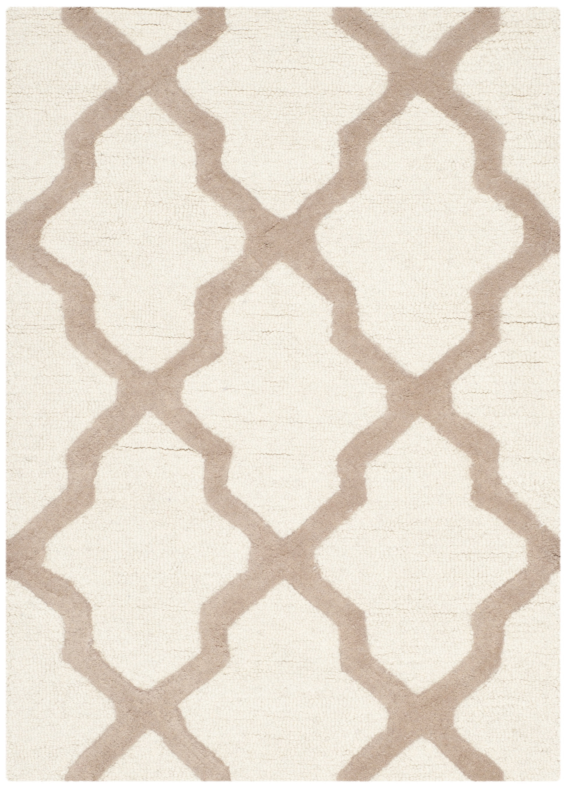 SAFAVIEH Cambridge Liam Geometric Wool Area Rug, Ivory/Beige, 2' x 3'