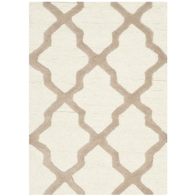 SAFAVIEH Cambridge Liam Geometric Wool Area Rug, Ivory/Beige, 2' x 3'