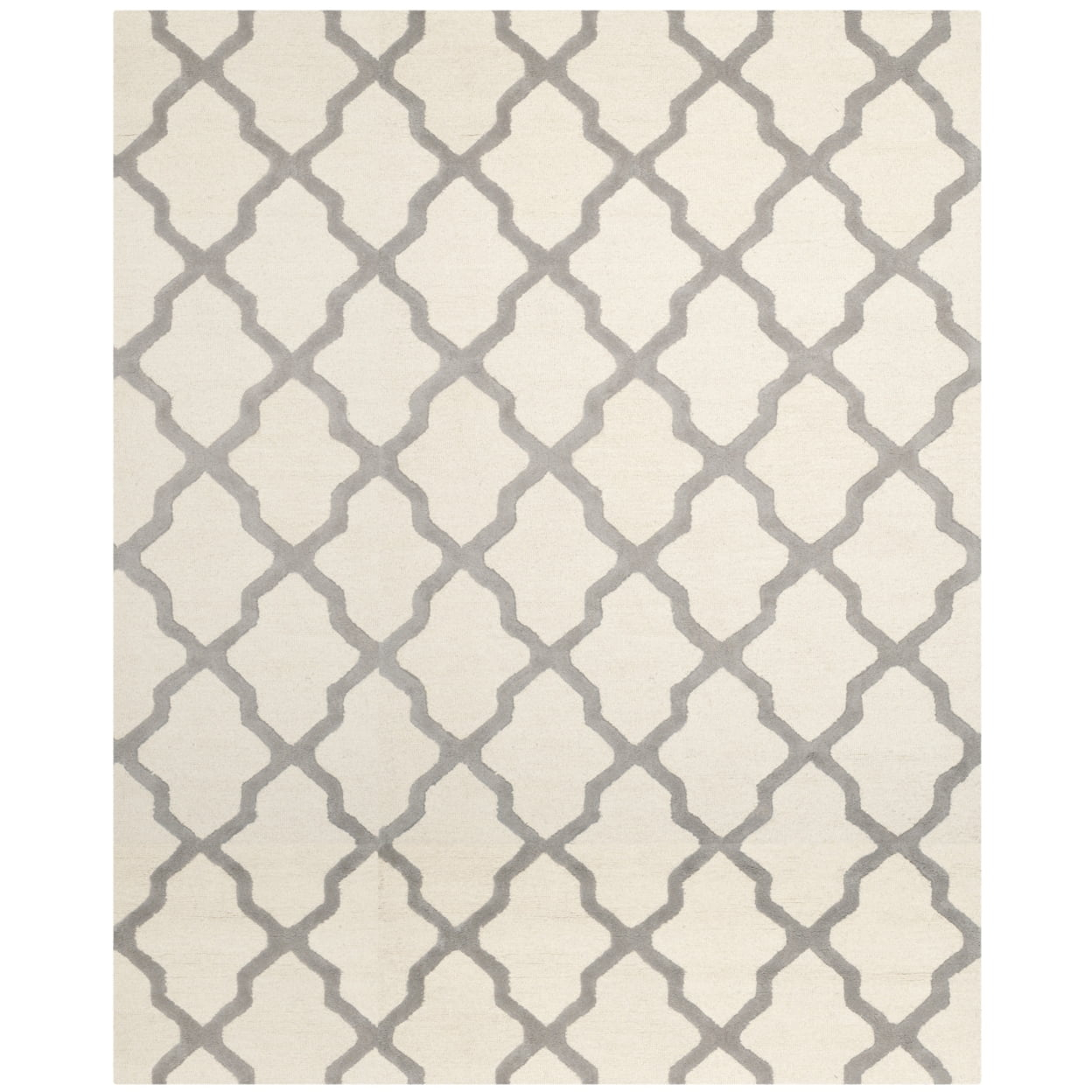 SAFAVIEH Cambridge Alfombra de Lana Geométrica Liam, Marfil/plata, 10' x 14'