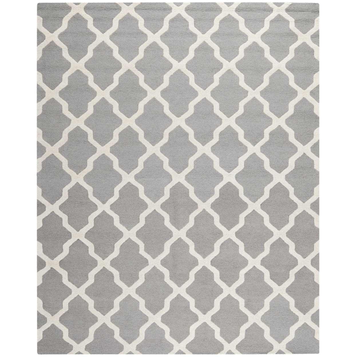 SAFAVIEH Cambridge Liam Geometric Wool Area Rug, Silver/Ivory, 12' x 18'