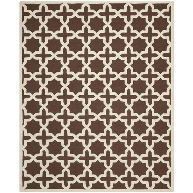 Cambridge CAM125 Tufted Indoor Area Rug - Dark Brown/Ivory - 4'x6' - Safavieh