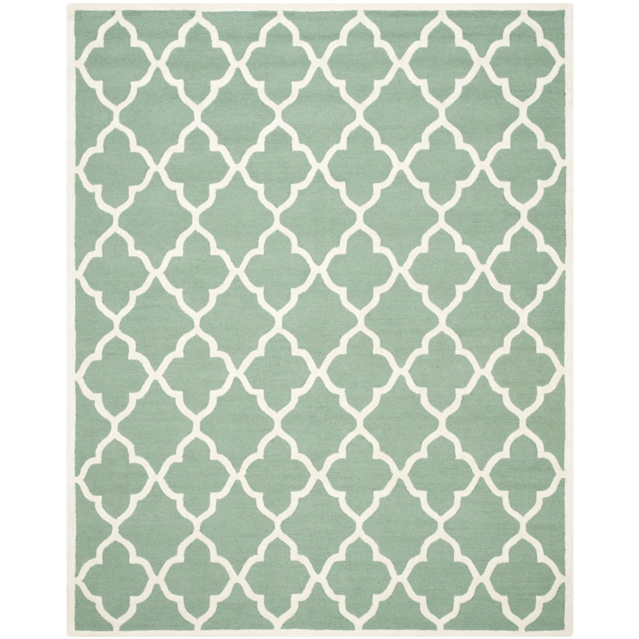 SAFAVIEH Cambridge Merletta Geometric Wool Area Rug, Teal/Ivory, 3' x 5'