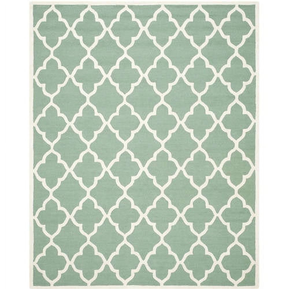 SAFAVIEH Cambridge Merletta Geometric Wool Area Rug, Teal/Ivory, 6' x 6' Square