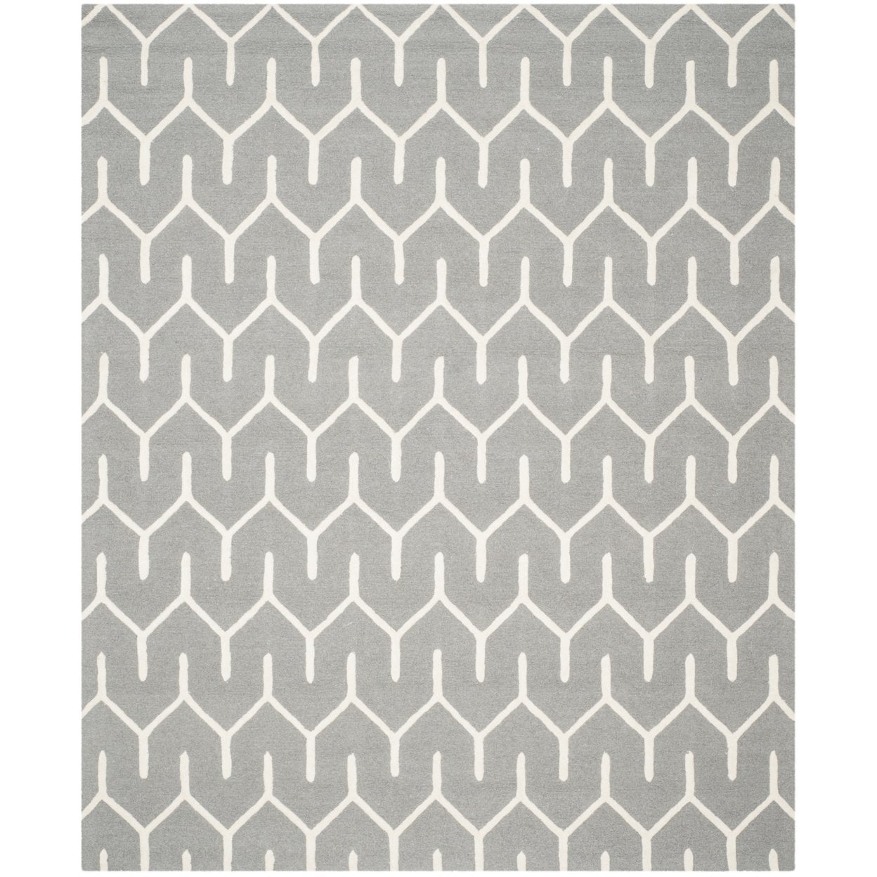 SAFAVIEH Cambridge Mirabelle Geometric Wool Area Rug, Dark Grey/Ivory, 2' x 3'