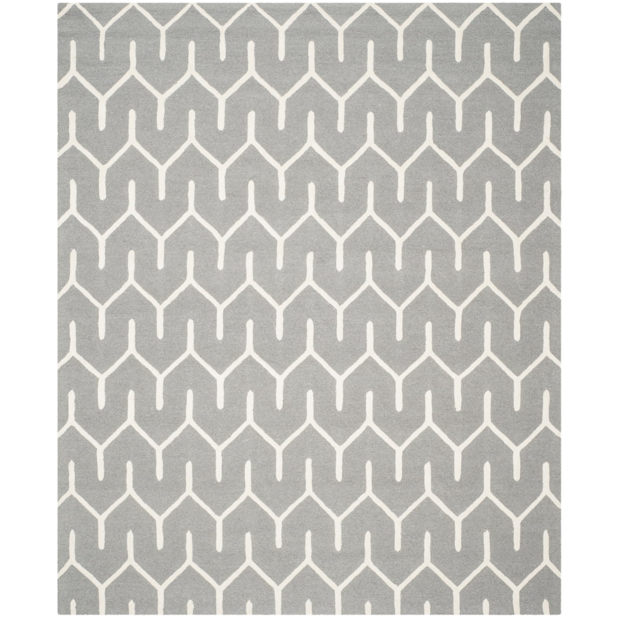 SAFAVIEH Cambridge Mirabelle Geometric Wool Area Rug, Dark Grey/Ivory, 3' x 5'