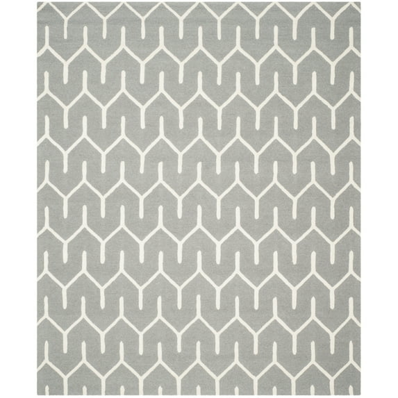 SAFAVIEH Cambridge Mirabelle Geometric Wool Area Rug, Dark Grey/Ivory, 3' x 5'
