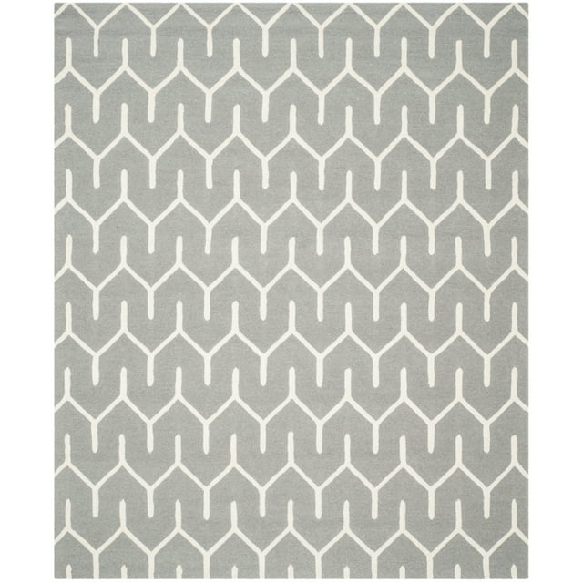 SAFAVIEH Cambridge Mirabelle Geometric Wool Area Rug, Dark Grey/Ivory, 5' x 8'