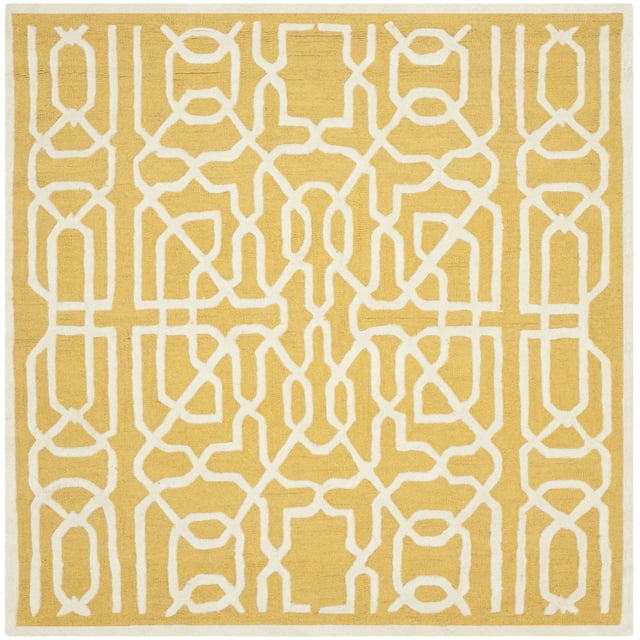 Cambridge CAM570 Tufted Indoor Area Rug - Gold/Ivory - 6'x6' - Safavieh