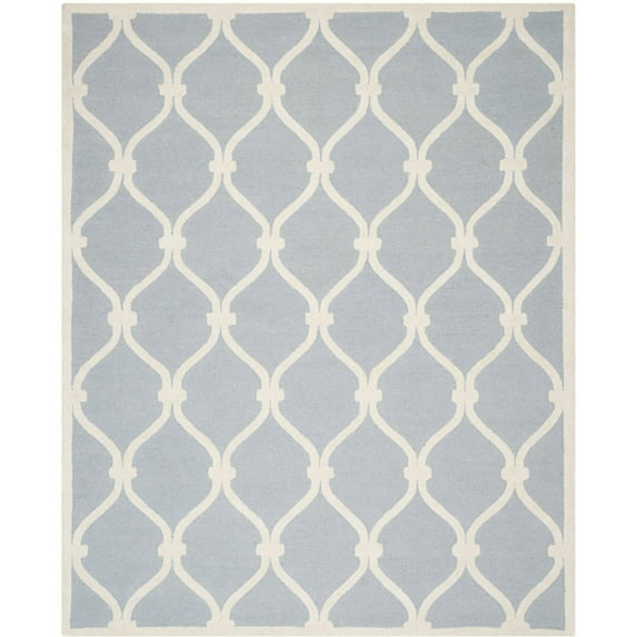 SAFAVIEH Cambridge Raleigh Geometric Wool Area Rug, Blue/Ivory, 10' x 14'