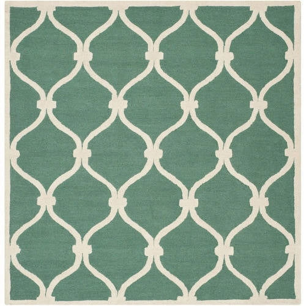 SAFAVIEH Cambridge Raleigh Geometric Wool Area Rug, Teal/Ivory, 10' x 14'