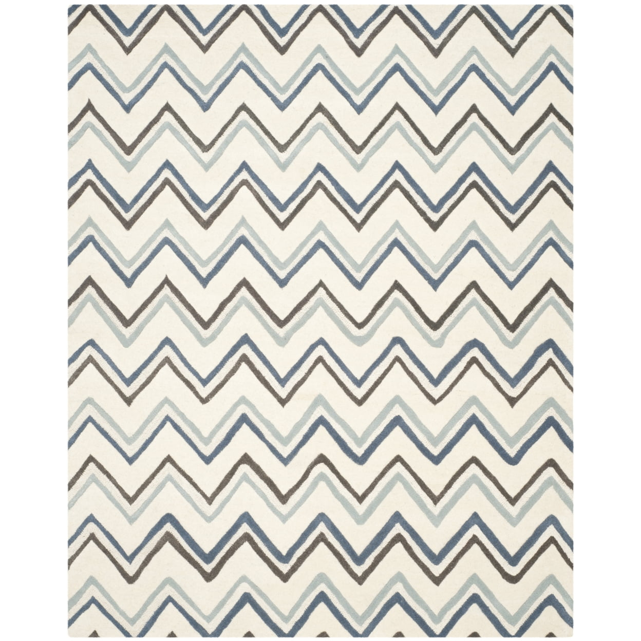 SAFAVIEH Cambridge Ravenna Geometric Wool Area Rug, Ivory/Blue, 2'6" x 4'