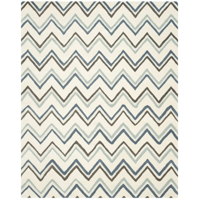 SAFAVIEH Cambridge Ravenna Geometric Wool Area Rug, Ivory/Blue, 4' x 6'