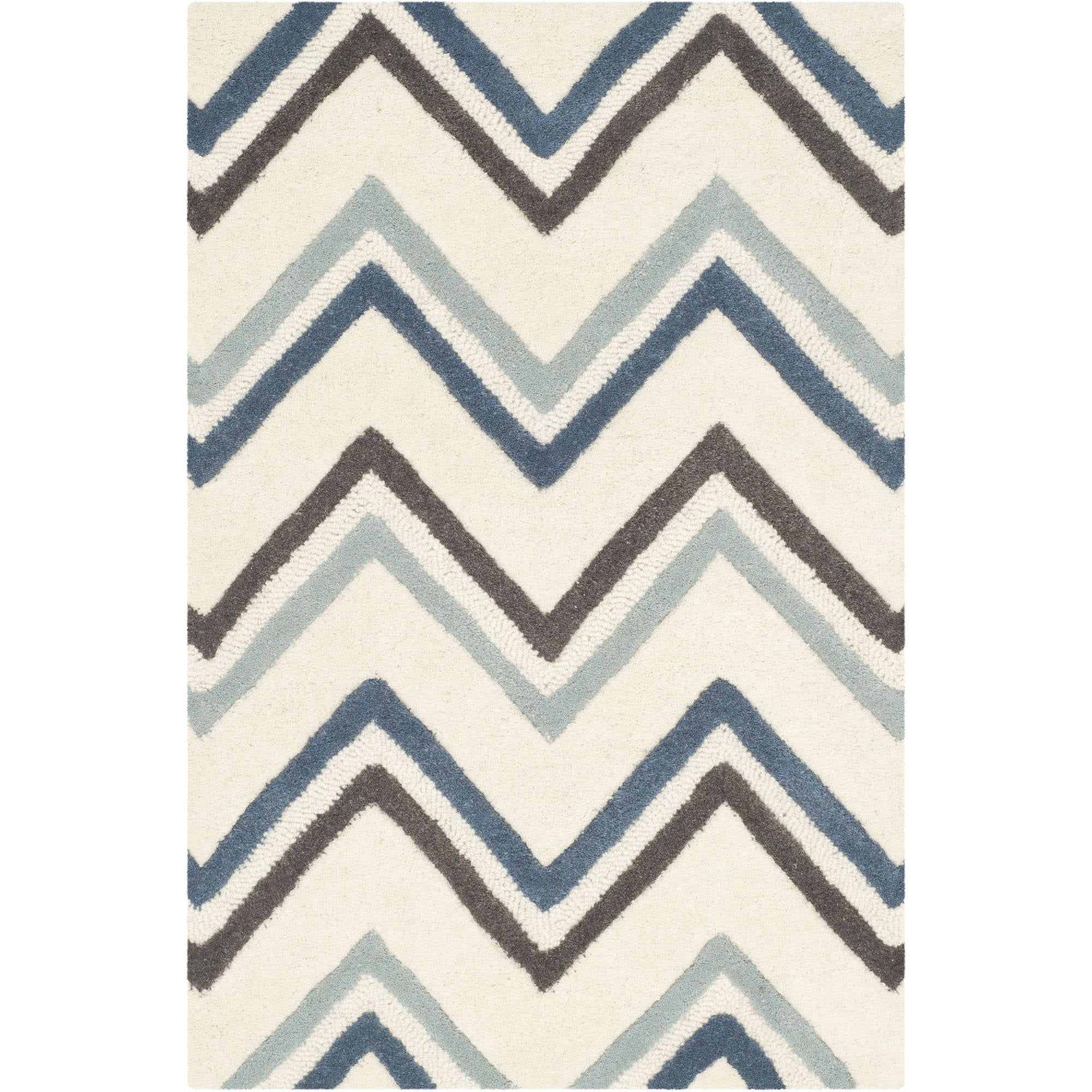 SAFAVIEH Cambridge Ravenna Geometric Wool Area Rug, Ivory/Blue, 2'6" x 4'