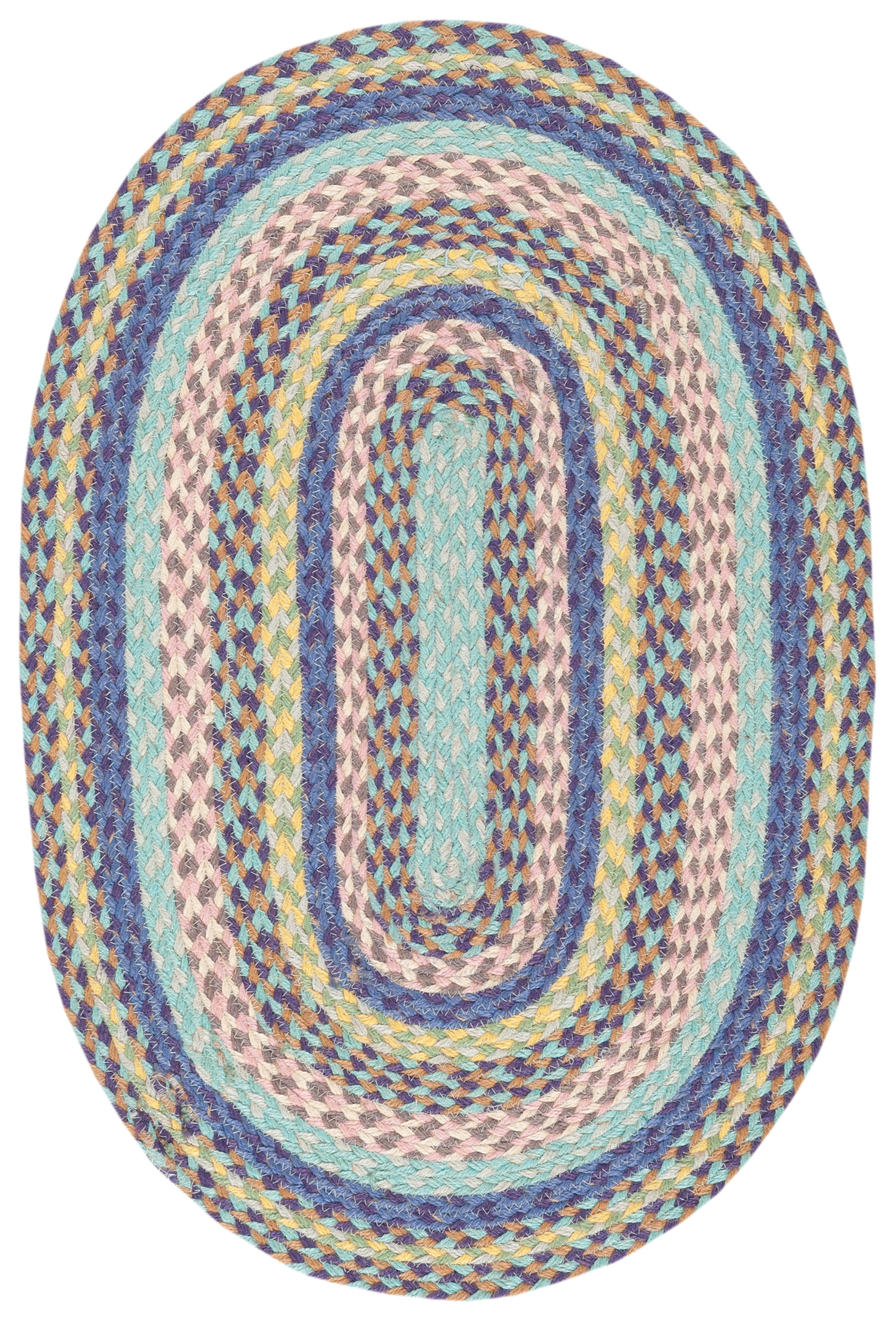 Cape Cod CAP241 Hand Woven Area Rug - Blue/Green - 5'x7' Oval - Safavieh.