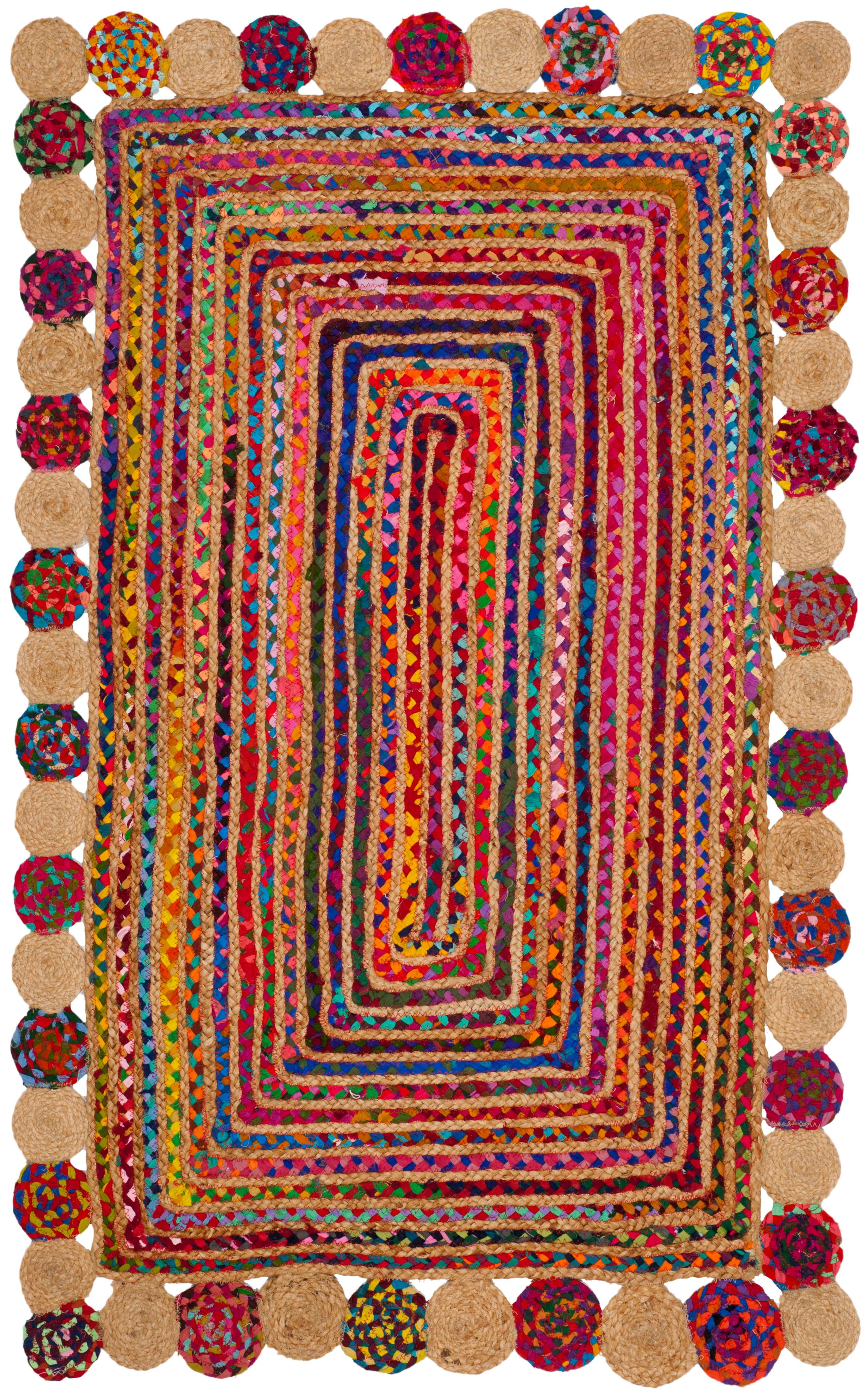 SAFAVIEH Cape Cod Kyle Braided Area Rug, 2'3" x 4', Red/Multi
