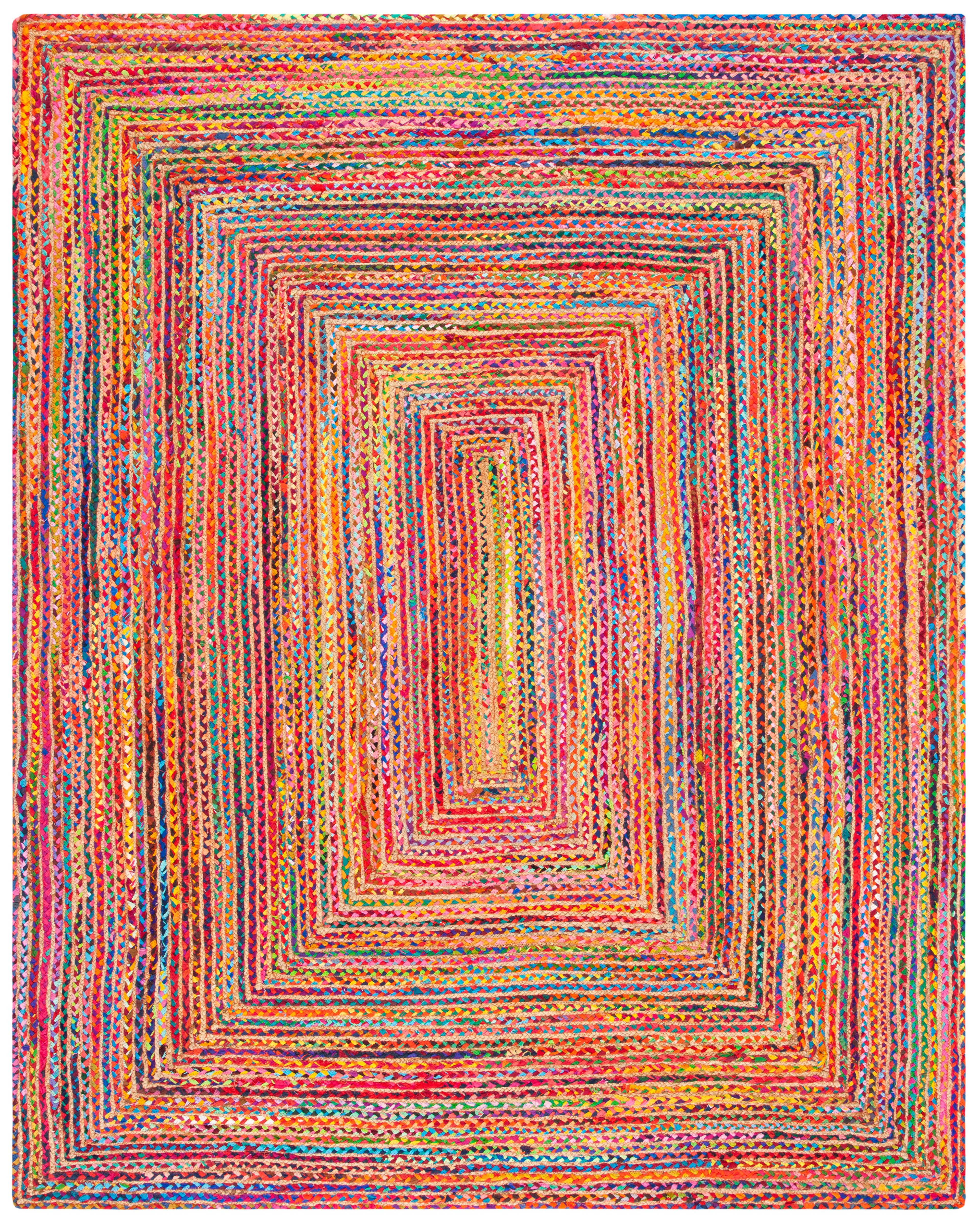 SAFAVIEH Cape Cod Miah Geometric Area Rug, Red/Multi, 11' x 15'