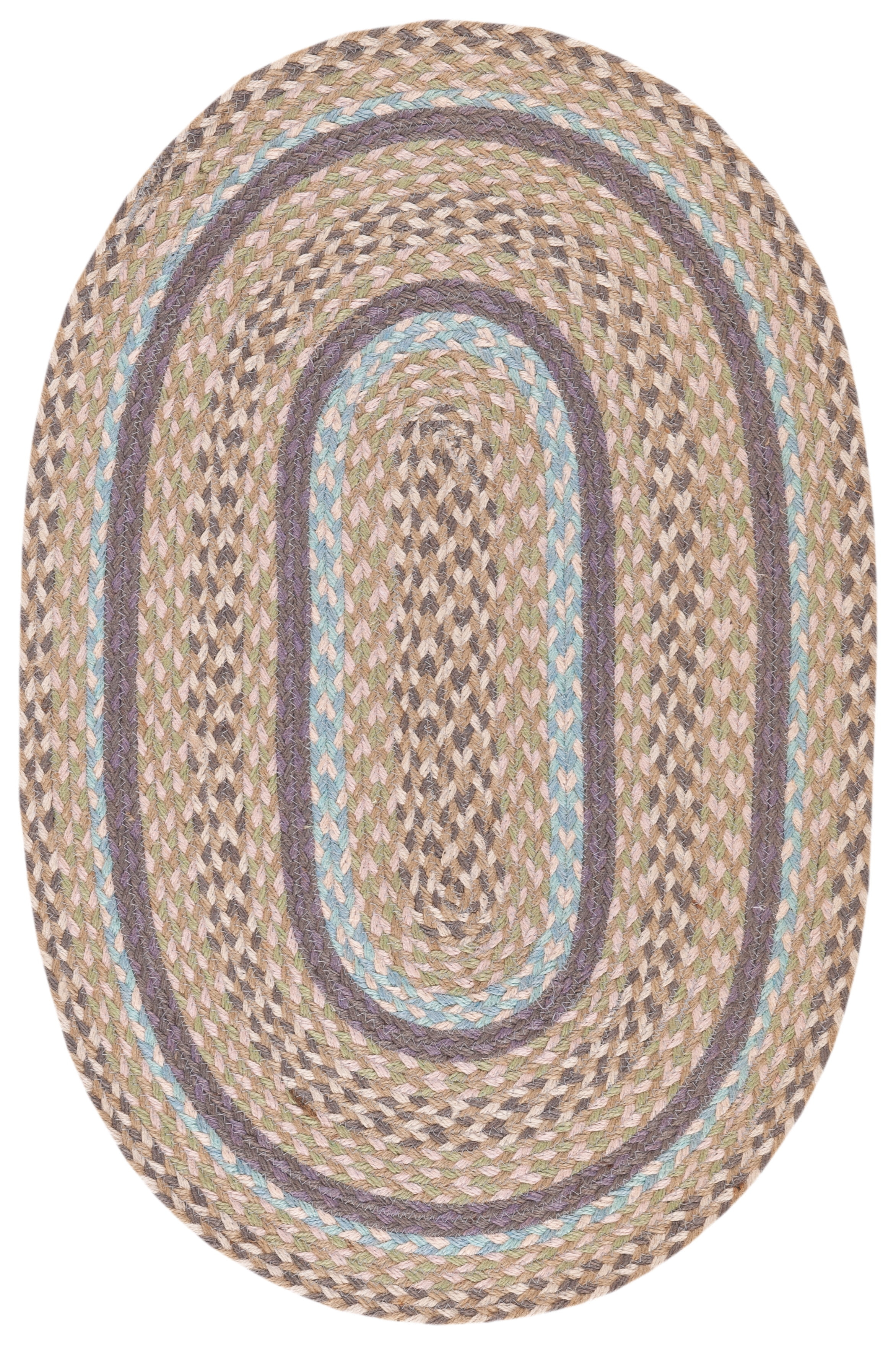 Cape Cod CAP241 Hand Woven Area Rug - Blue/Olive - 6'x9' Oval - Safavieh.