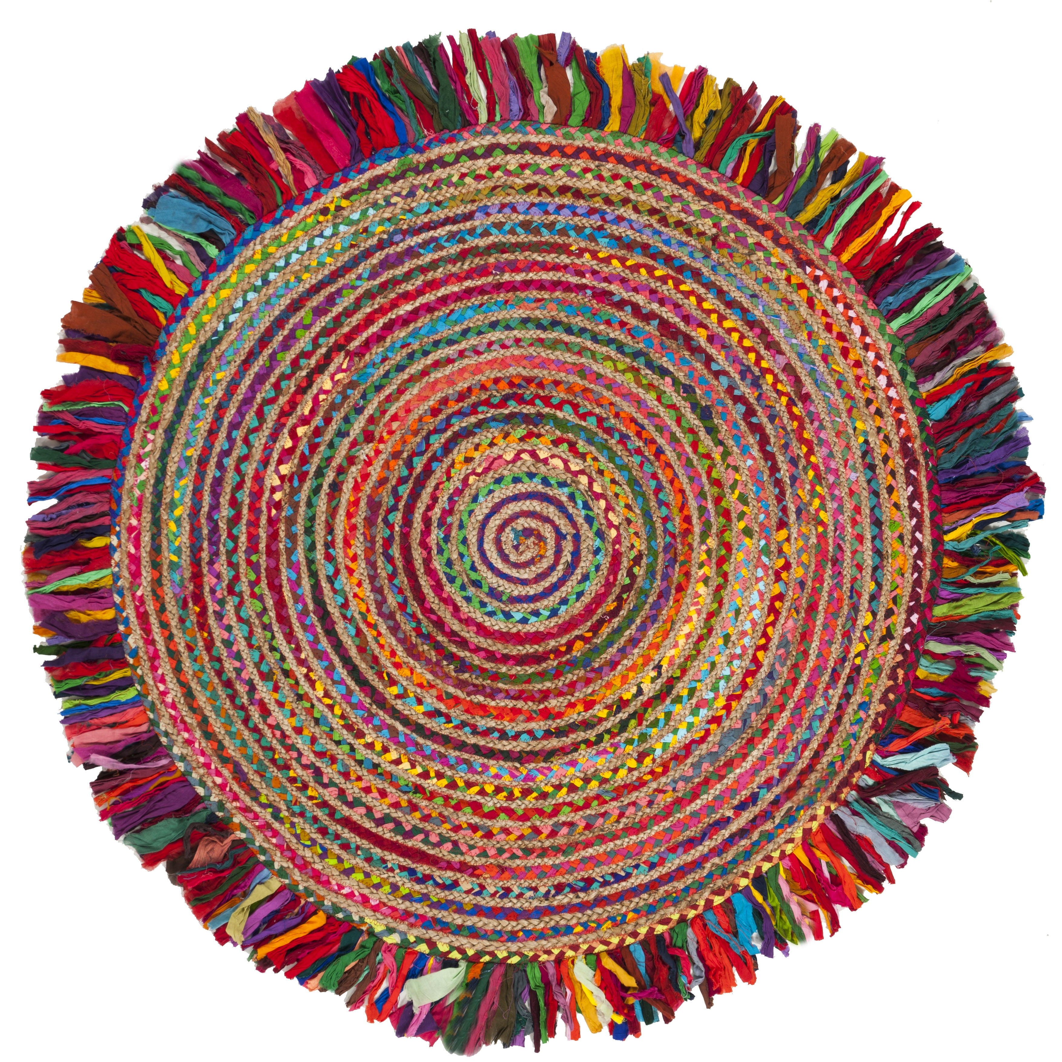 Cape Cod CAP206 Hand Woven Area Rug - Ivory/Red - 4' Round - Safavieh.
