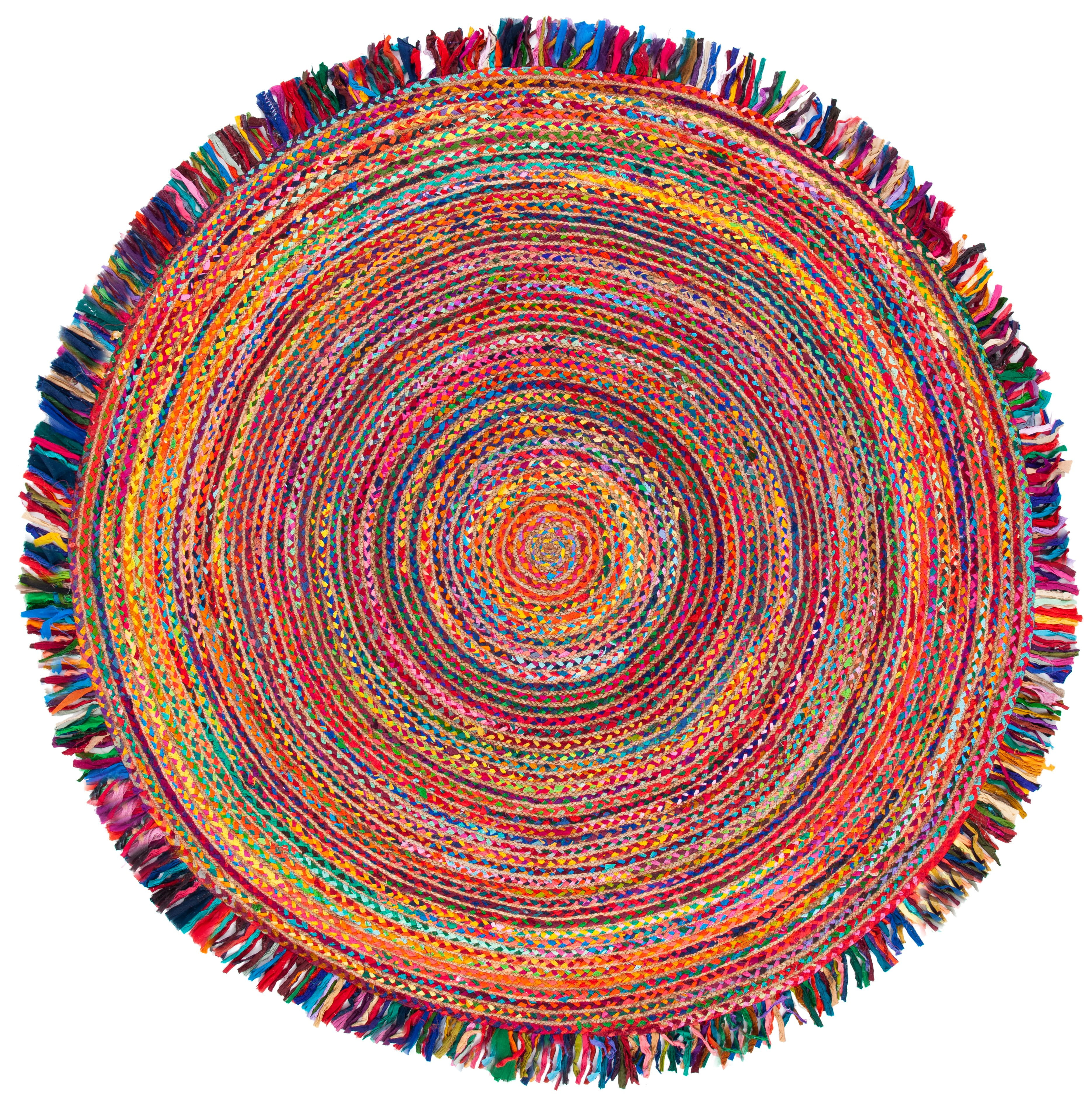 Cape Cod CAP206 Hand Woven Area Rug - Ivory/Red - 8' round - Safavieh.