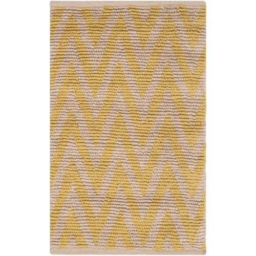 Cape Cod CAP863 Hand Woven Accent Rug - Natural/Yellow - 2'3"x3'9" - Safavieh.