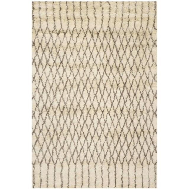 SAFAVIEH Casablanca Amber Abstract Shag Area Rug, Ivory/Grey, 6' x 9'