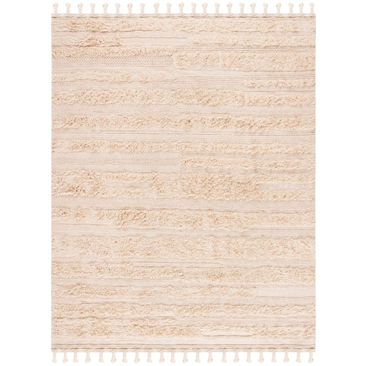 SAFAVIEH Casablanca Candida Striped Wool Area Rug, Beige, 9' x 12'