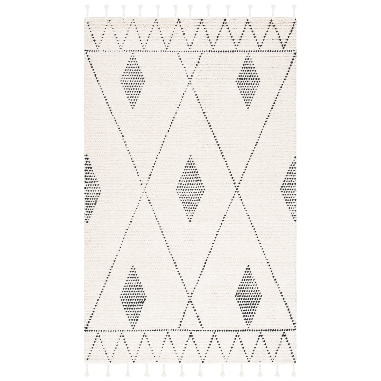 Casablanca CSB489 Hand Woven Area Rug - Ivory/Black - 4'x6' - Safavieh.