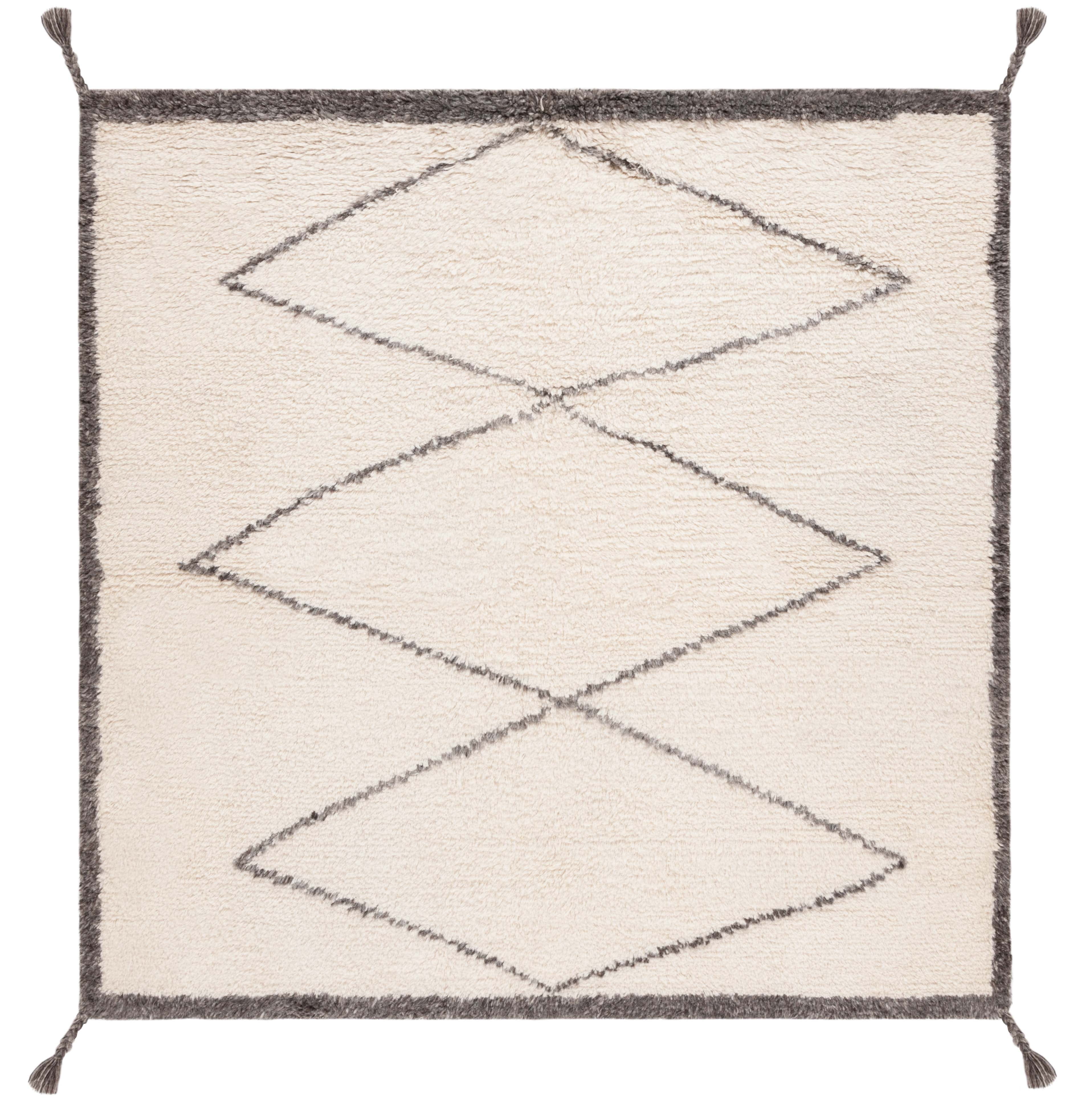 Casablanca CSB911 Hand Tufted Indoor Area Rug - Ivory/Charcoal - 6'x6' - Safavieh
