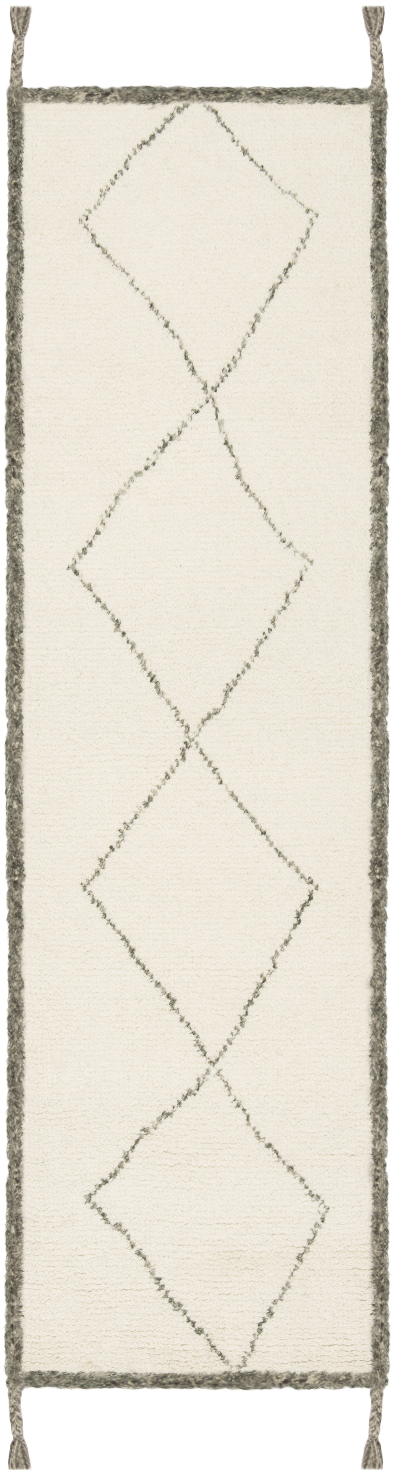 Casablanca CSB911 Hand Tufted Indoor Runner Rug - Ivory/Charcoal - 2'3"x10' - Safavieh