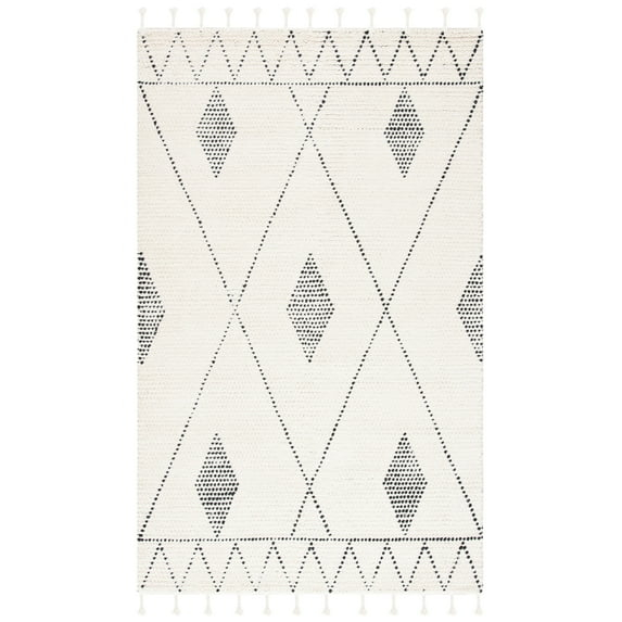Casablanca CSB489 Hand Woven Area Rug - Ivory/Black - 4'x6' - Safavieh.
