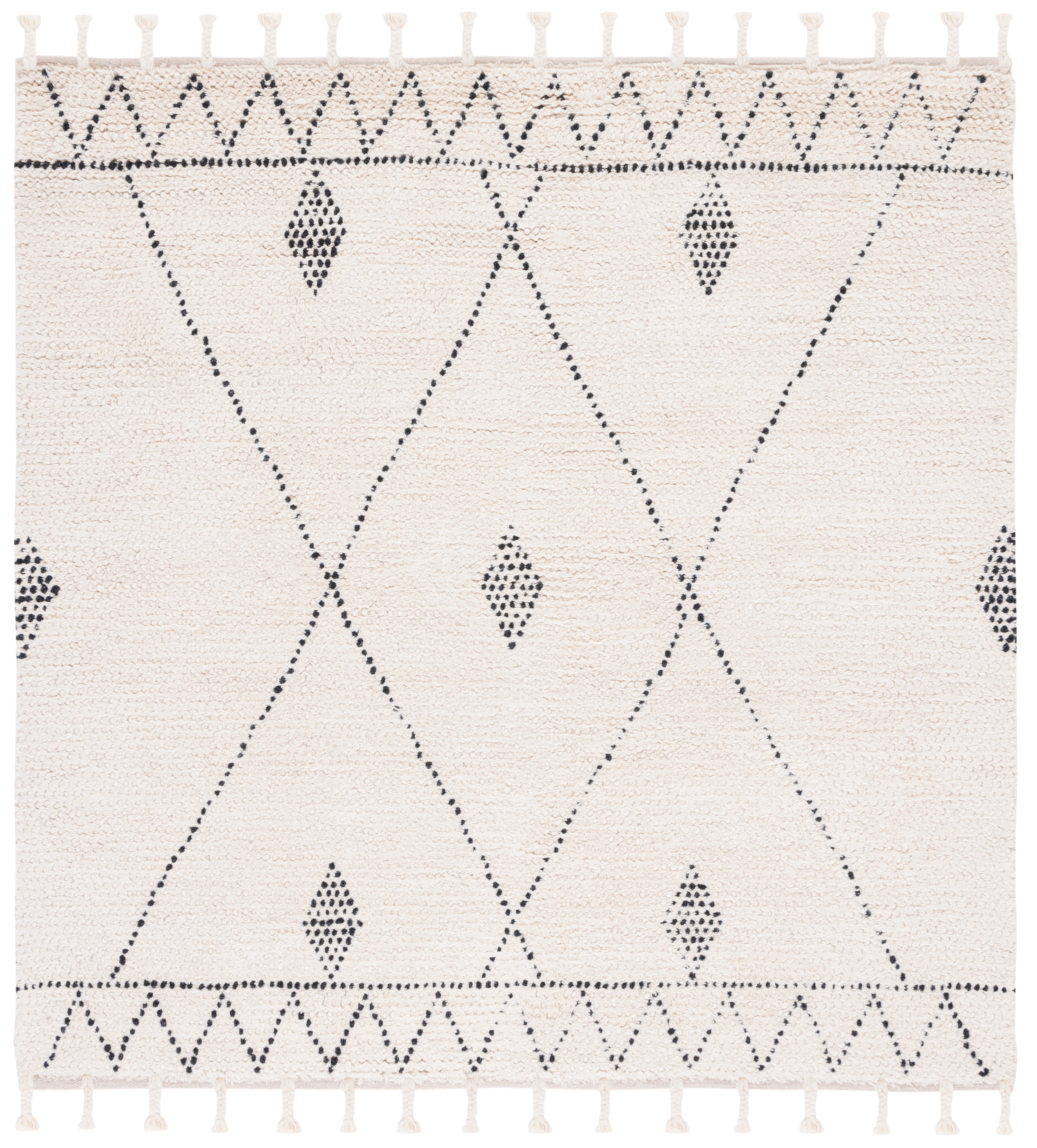Casablanca CSB489 Hand Woven Area Rug - Ivory/Black - 6'x6' - Safavieh.