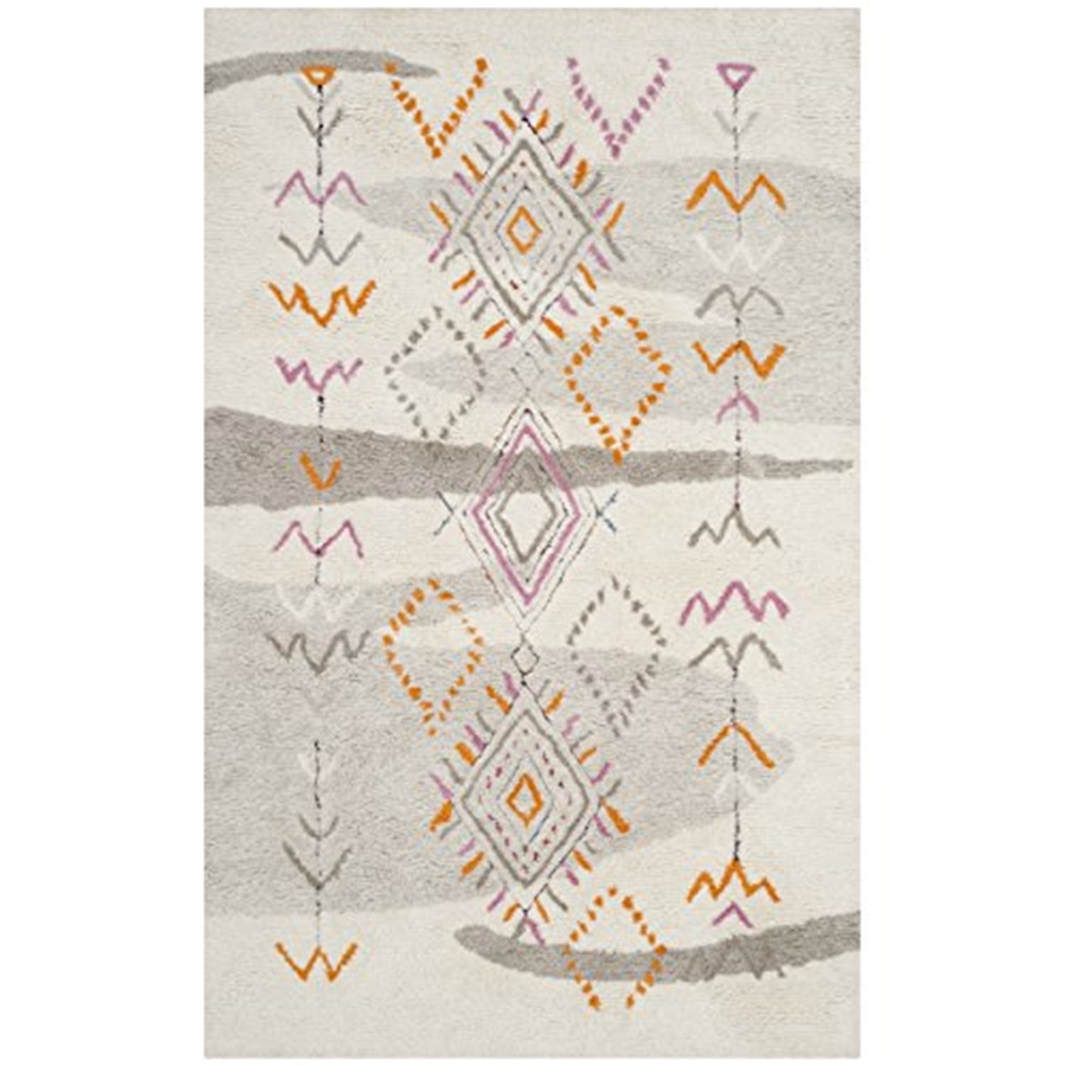 SAFAVIEH Casablanca Tiana Southwestern Shag Area Rug, Ivory/Multi, 5' x 8'