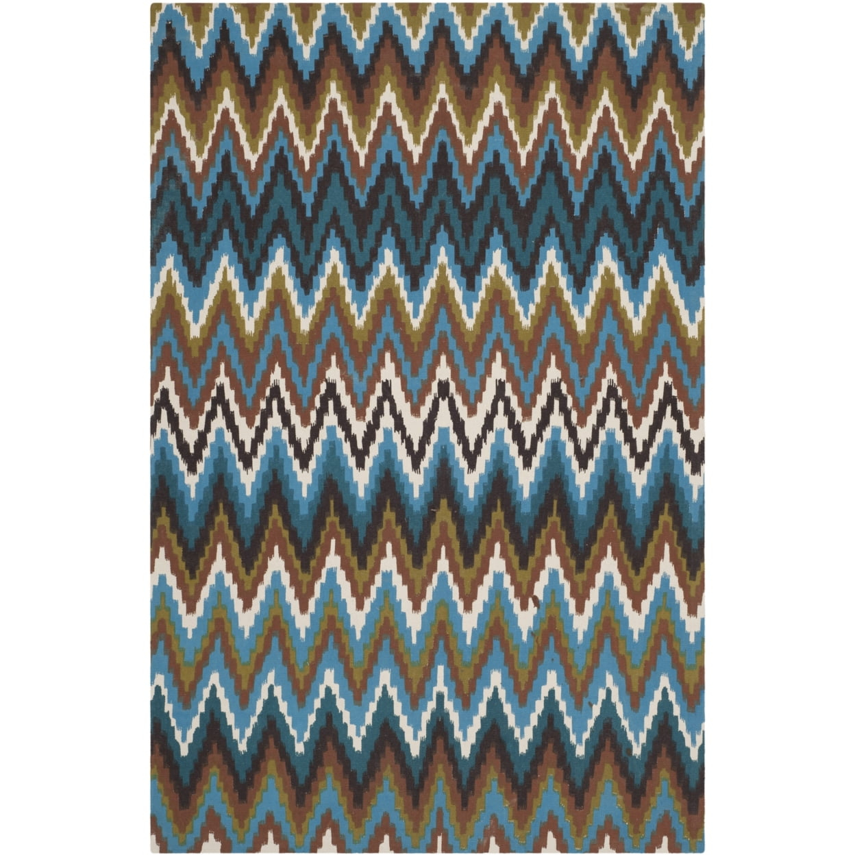 SAFAVIEH Cedar Brook Carthach Chevron Cotton Area Rug, Blue/Multi, 5' x 8'