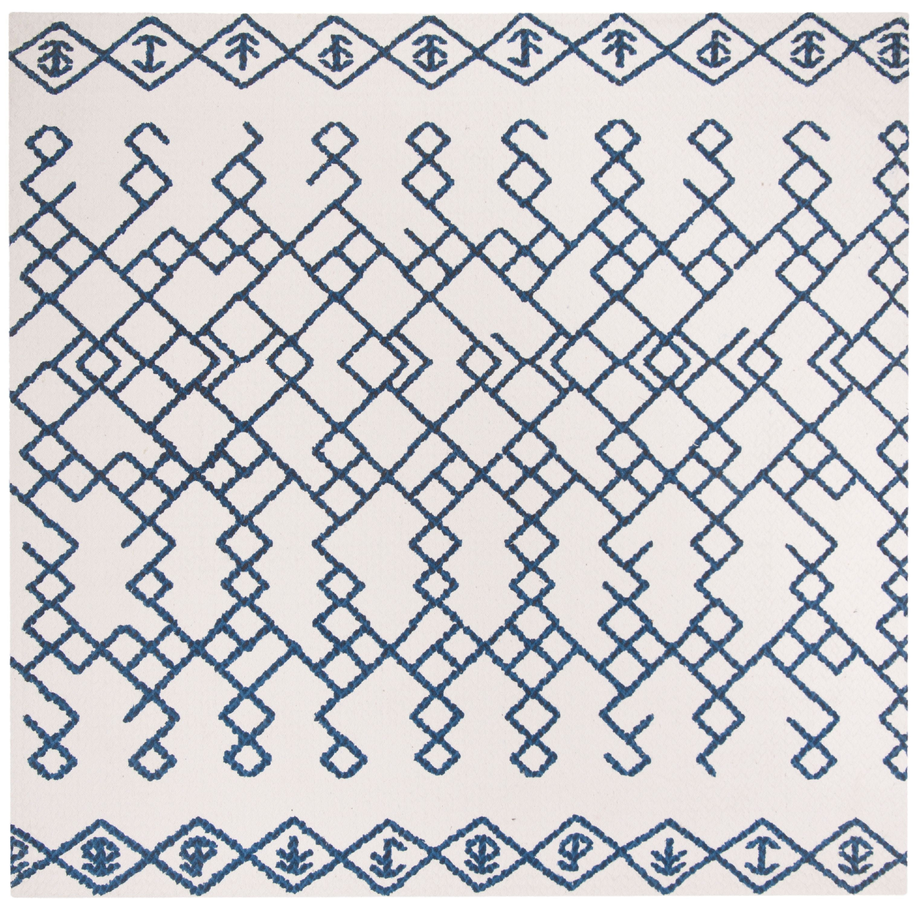Cedar Brook CDR501 Loomed Indoor Area Rug - Ivory/Navy - 6'x6' - Safavieh