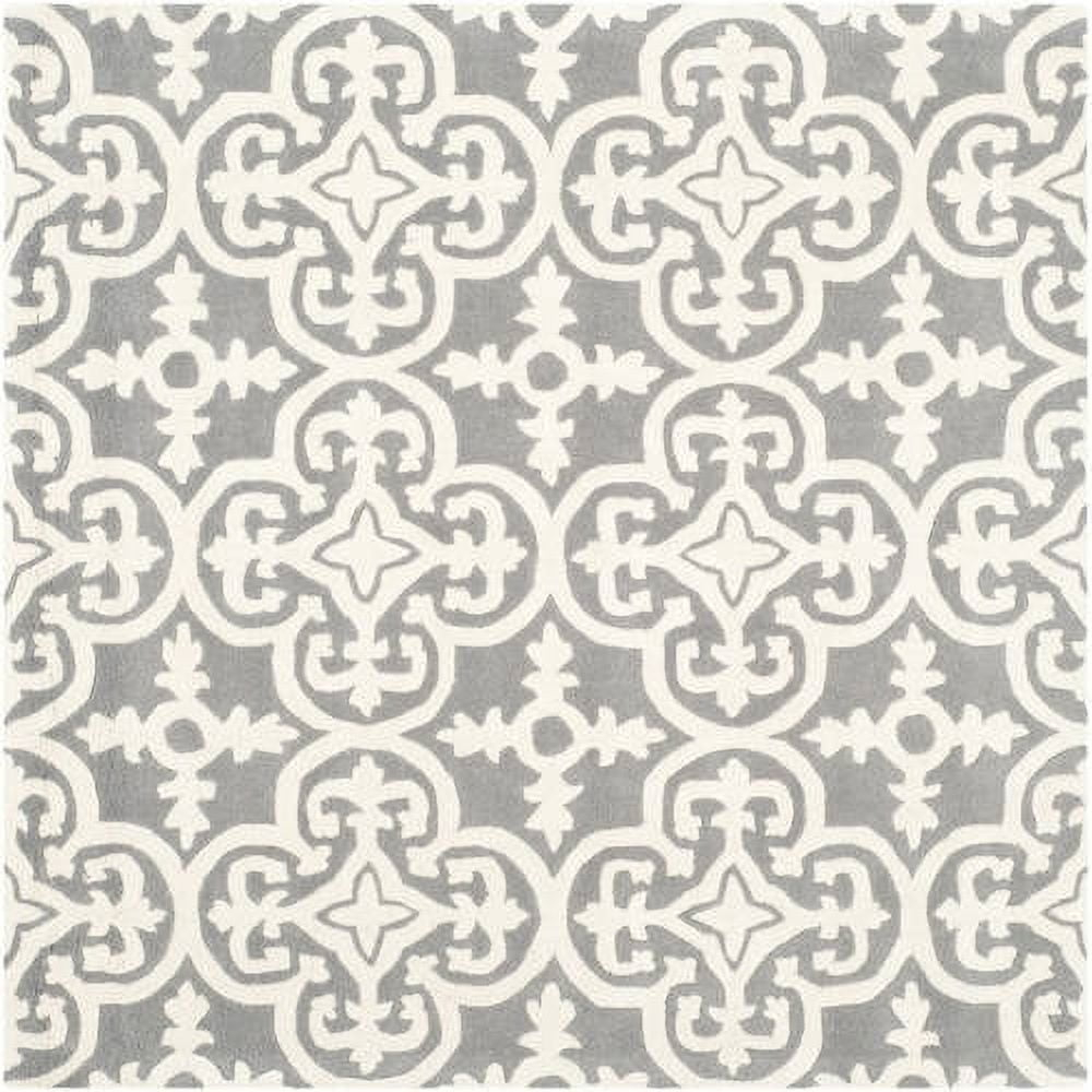 SAFAVIEH Chatham Amery Geometric Wool Area Rug, Dark Grey/Ivory, 5' x 8'