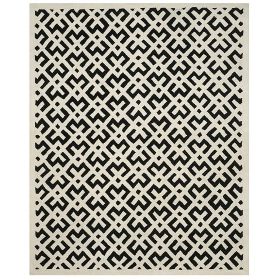 SAFAVIEH Chatham CHT719K Handmade Black / Ivory Rug