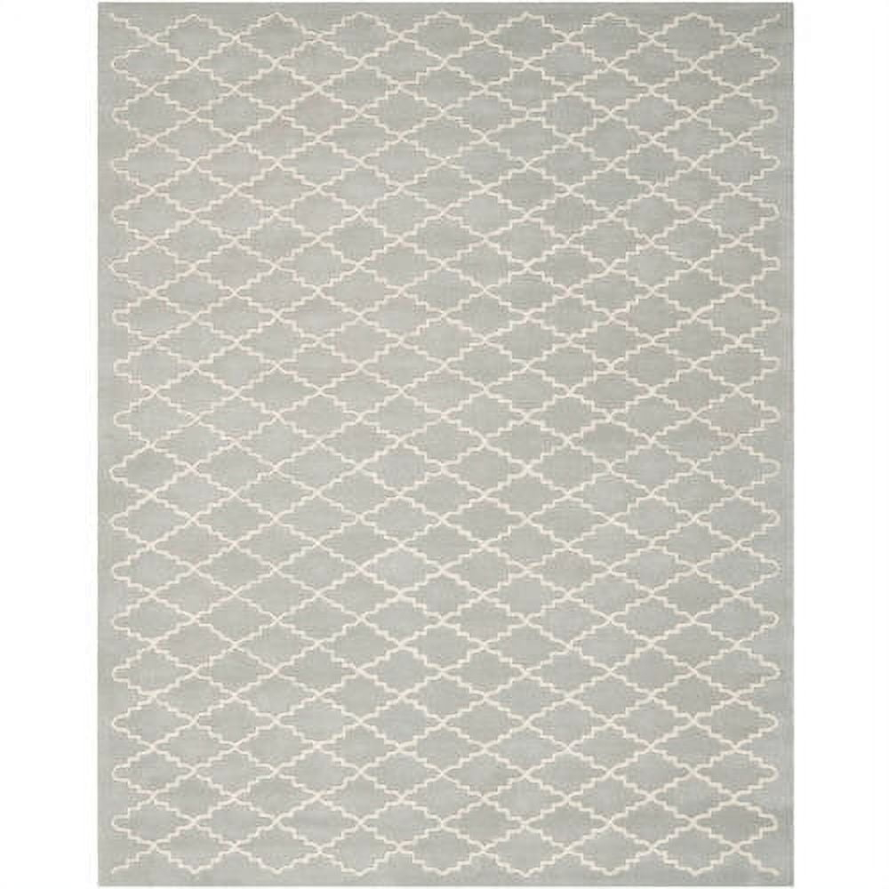 SAFAVIEH Chatham Howard Geometric Wool Area Rug, Light Blue/Ivory, 3' x 5'