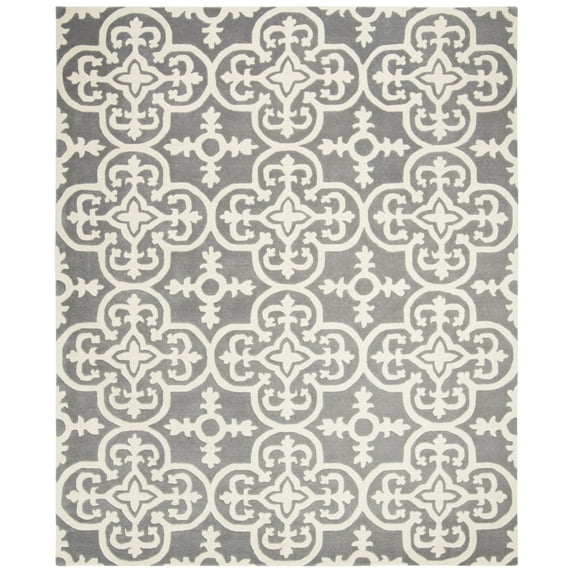 SAFAVIEH Chatham CHT729D Handmade Dark Grey / Ivory Rug