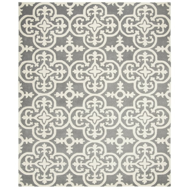 SAFAVIEH Chatham CHT729D Handmade Dark Grey / Ivory Rug