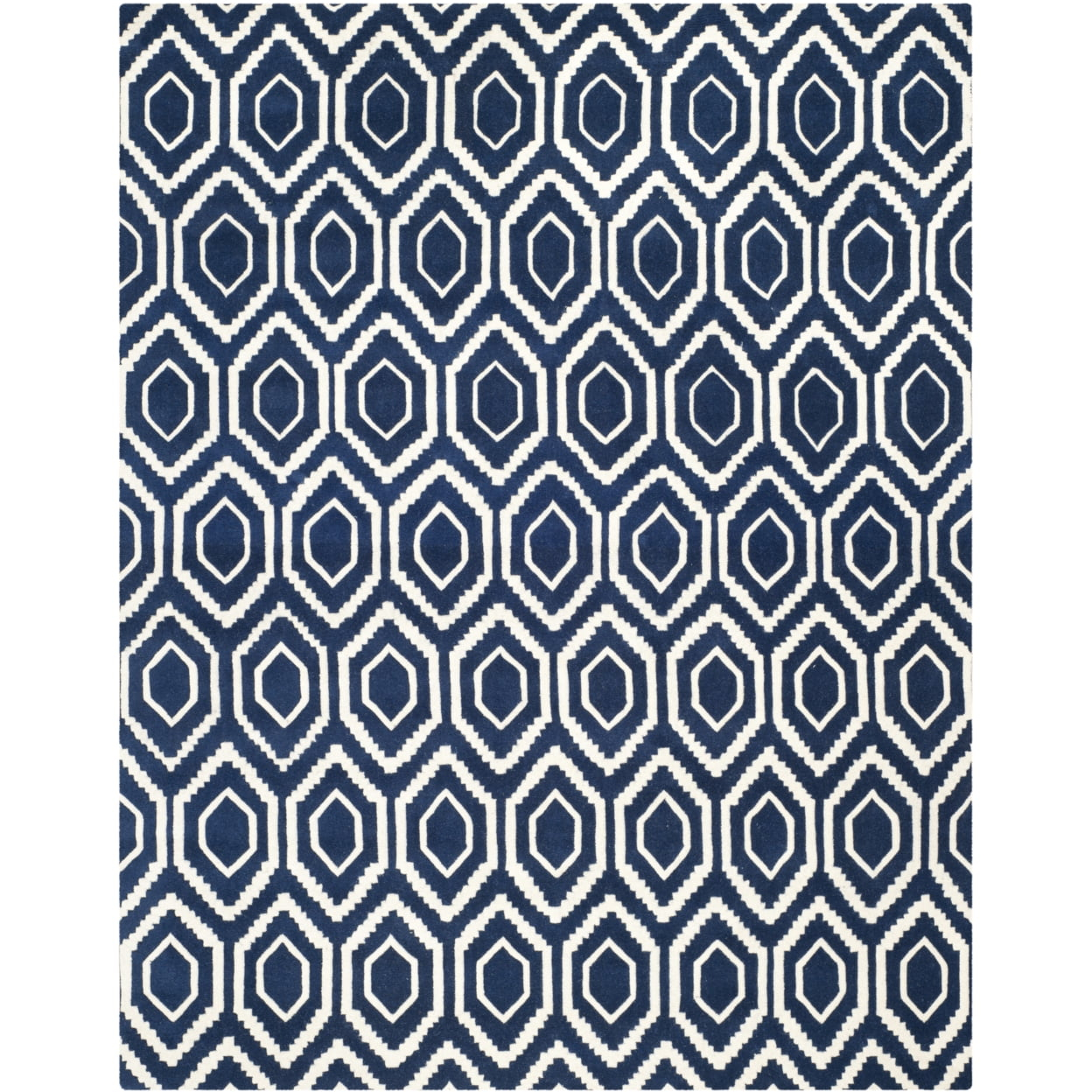 SAFAVIEH Chatham CHT731C Handmade Dark Blue / Ivory Rug
