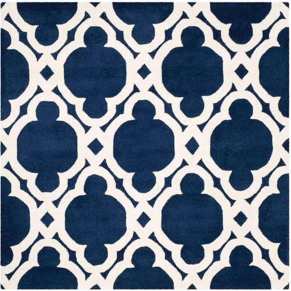 SAFAVIEH Chatham CHT762C Handmade Dark Blue / Ivory Rug