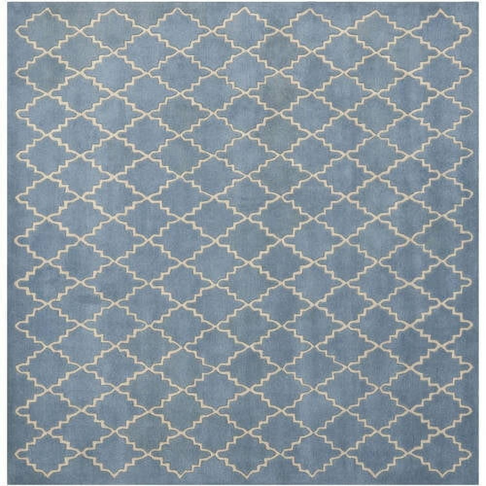 SAFAVIEH Chatham Dennis Geometric Wool Area Rug, Blue Grey, 5' x 8'