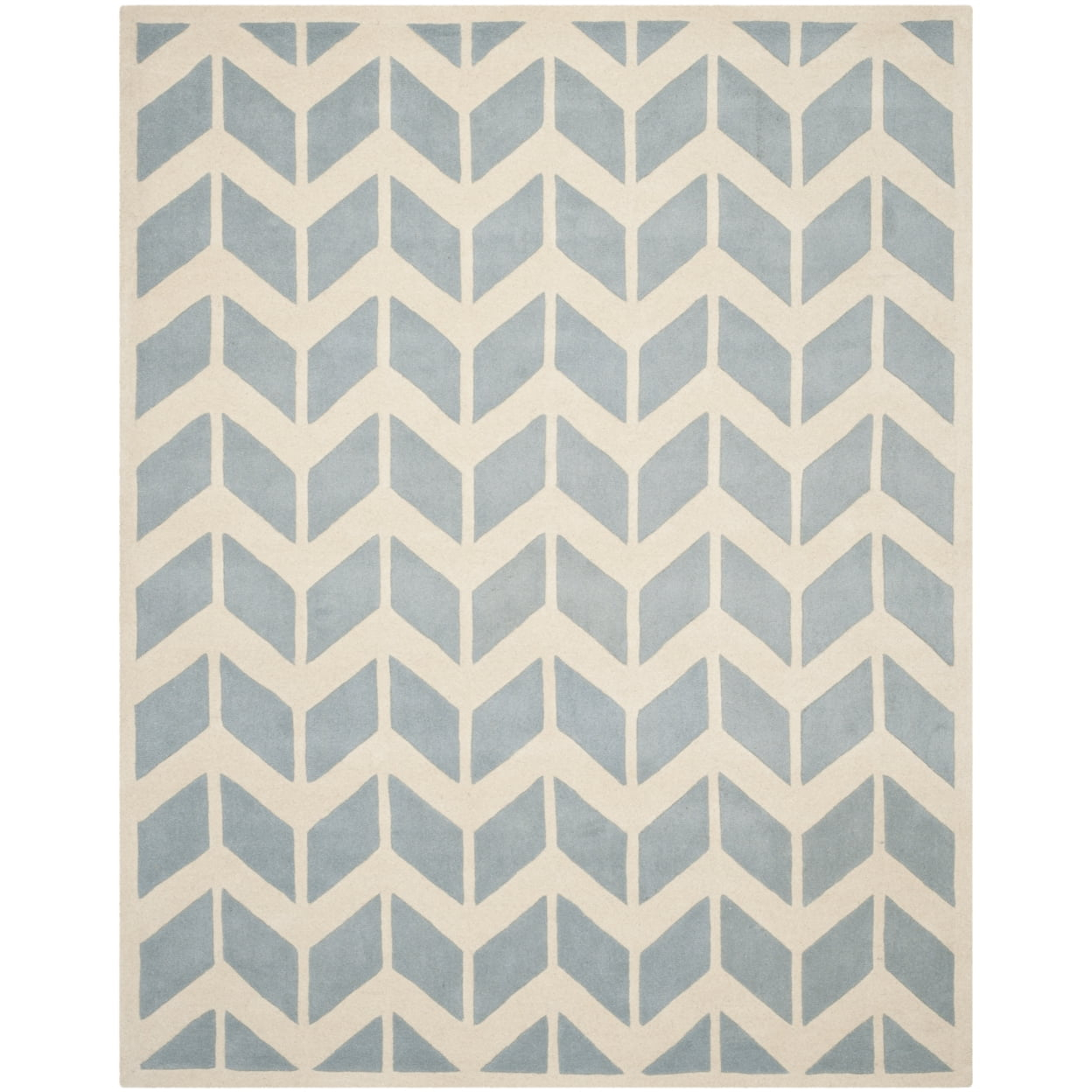 Chatham CHT746 Hand Tufted Area Rug Blue / Ivory 5' X 5'  - Safavieh.